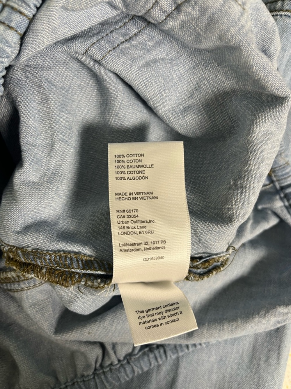 Free People Peyton Denim Pullover Long Sleeve Lightweight Blue Women’s Size L - Picture 4 of 7